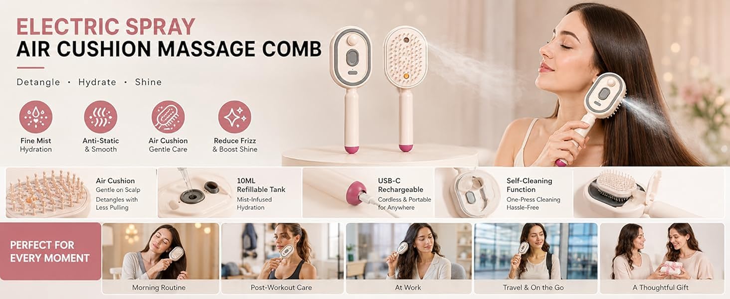 electric spray air cushion massage comb