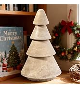 Koville Travertine Christmas Tree - Dual-Use Candle Holder, Natural Stone Holiday Decor for Home ...