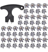 51 Pcs Golf Shoe Spikes Replacements Set Includes 50 Shoe Cleats Replacement & 1 Black Cleats Spa...