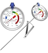ThermoPro Candy Thermometer with Pot Clip, 9" Long Probe Deep Fry Oil Thermometer for Frying & Ca...