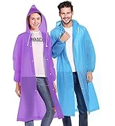 NVioAsport Rain Ponchos for Adults, Reusable Lightweight Rain Coat for Men and Women with Drawstr...