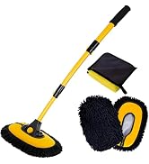 BMLEI Car Wash Brush with Long Handle, Microfiber Towels Car Wash Kit Cleaning Supplies, Car Wash...