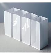 White Plastic Reusable Luminary Bags, Christmas Luminaries for Outdoors, Wedding, Birthday, Hallo...