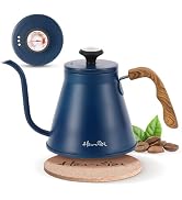 Harriet Gooseneck Kettle with Thermometer for Pour Over Coffee and Tea, 37 fl oz, Stainless Steel...