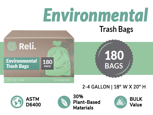 Environmental Trash Bags 2-4 gallon