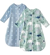 Yoofoss Baby Sleep Sack 0-6 Months, Long Sleeve Sleep Sack 1.5 Tog, Fleece Baby Wearable Blanket ...