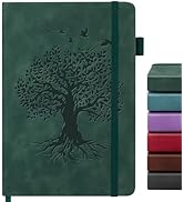 ALKALO Lined Journal Notebook for Women Men, A5 Hardcover Leather Journals for Writing, 200 Pages...