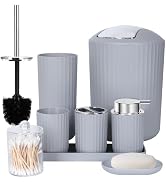 FEILANDUO Bathroom Accessories Sets Complete, 8 Pcs Bathroom Accessory Set with Trash Can, Soap D...