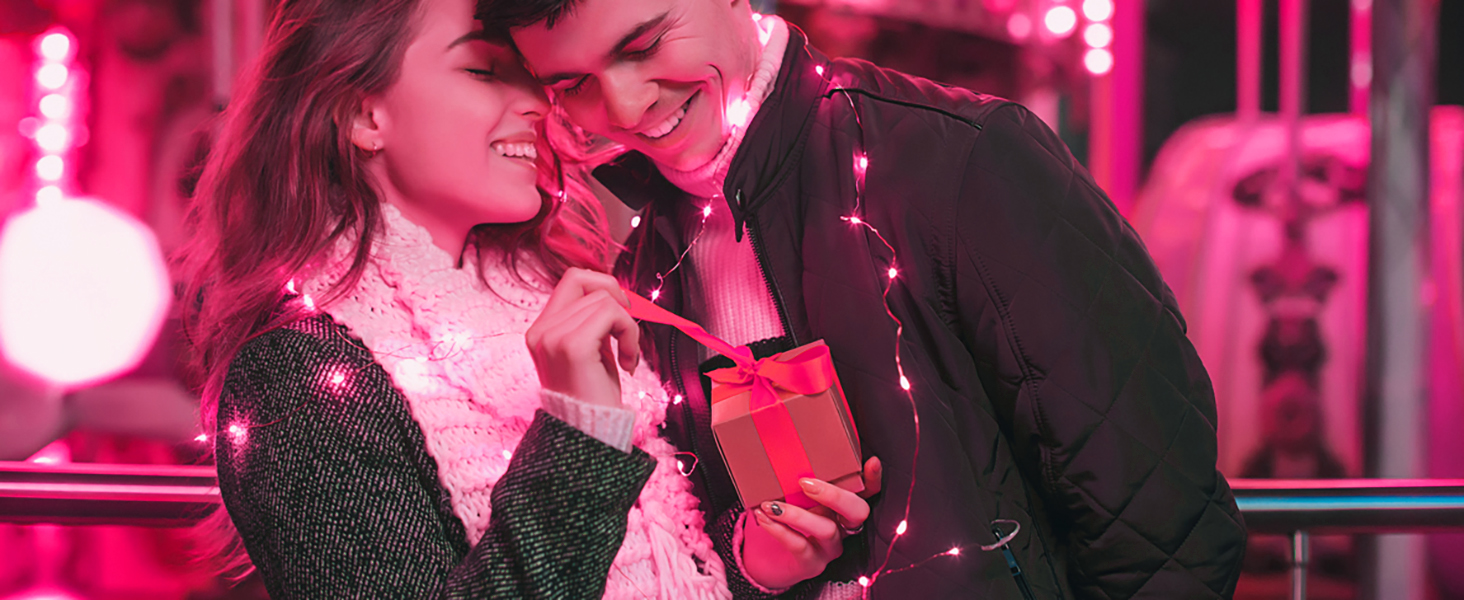 pink fairy lights
