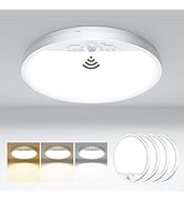 hepside 4 Pack Motion Sensor Ceiling Light Wired, 3000K/4000K/6500K LED Flush Mount Ceiling Light...