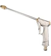 UKCOCO High Pressure Garden Hose Nozzle Sprayer, Full Metal Plating Long Nozzle for Car Wash, Gar...