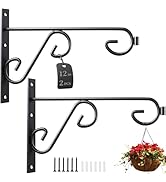 ASZUNE 12in Plant Hangers Hooks Outdoor 2Pack Metal Plants Bracket for Wall Hanging Lanterns,Bird...
