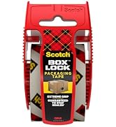 Scotch Box Lock Packing Tape, Clear, Extreme Grip Moving Tape, 1.88 in x 1000 in, 1 roll, Dispens...