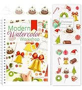 Watercolor Workbooks with Step by Step for Adults Teens - Beginner Watercolor Workbook with 12 Co...