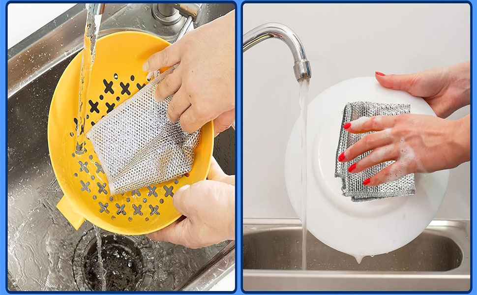 Metal wire dishwashing cloth, scratch free cloth