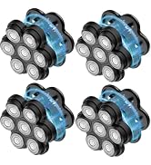 Magnetic Head Shaver Replacement Heads 7 Double Ring Waterproof Rotary Razor Blades for Bald Men ...