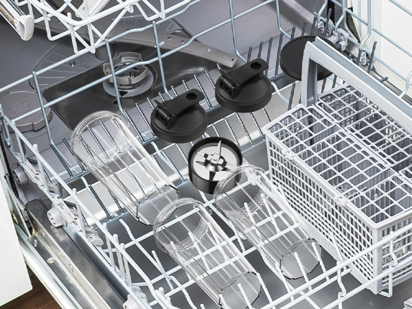 Blender cups, lids and blades are dishwasher safe, easy and safe to clean