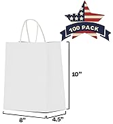 white paper bags with handels