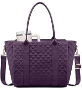 LOVEVOOK Laptop Bag for Women,Work Bag Teacher Tote Bag With Large Cup Holder, Quilted Crossbody ...