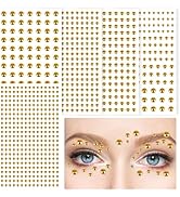 973Pcs Face & Hair Gems Stickers – Self-Adhesive Face Jewels & Rhinestones for Eyes, Body, Makeup...