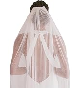YAEISM 1 Tier Polka Dot Veil Elegant Long Wedding Veil for Bride White Dotted Cathedral Veil with...