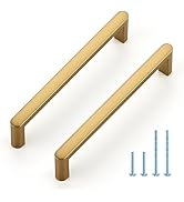 JOY DECOR Cabinet Pulls, 5 Inch Hole Center, Champagne Bronze, 10 Pack Cabinet Handles – Modern Z...