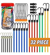 Cartman 32 Piece Bungee Cords Assortment Jar Includes 10" 18" 24" 32" 40" Bungee Cord with Hooks,...
