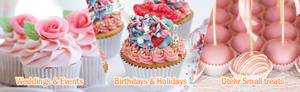 great cupcake baking cups for wedding & events, birthday & holiday party, other small treats