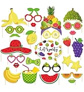 25Pcs Fruit Photo Booth Props with Stick Summer Party Decorations, Frutti Photo Booth Props Fruit...