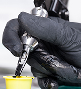 black disposable gloves