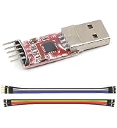 WWZMDiB CP2102 Module USB 2.0 to TTL 5Pin Serial Adapters with Jumper Wires, Support 3.3V and 5V ...