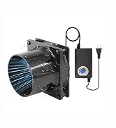 120mm 12V Axial Exhaust Duct Fan with 4" Flange Adapter Variable Speed Controller Moisture-Proof ...