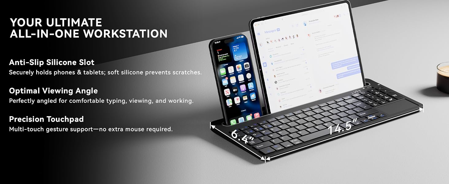 keyboard with silicone stand for home