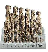 GMTOOLS 29Pcs Cobalt Drill Bits Set, M35 High Speed Steel, 135 Degree Tip, Twist Jobber Length Dr...