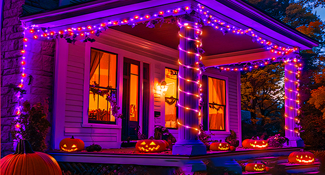 rope lights for outside rube lights Halloween purple orange lights outdoor string lights indoor