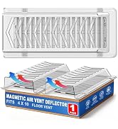 Super Magnetic Vent Deflector, One-Piece Snap-Lock Sideways Air & Heat Deflectors for Wall, Floor...