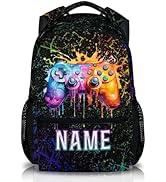 School Backpack for Kids Boys, Custom Schoolbag Gifts for Gamer Lovers, 17" Cool Gaming Backpacks...