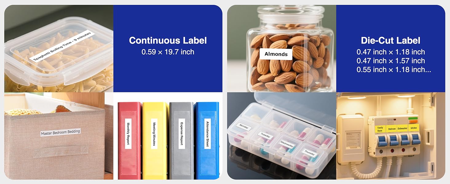 Works with die-cut and continuous labels
