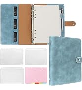 FYY A5 Binder Refillable Planner Notebook 6 Ring PU Leather Binder Journal with Pockets, Dividers...