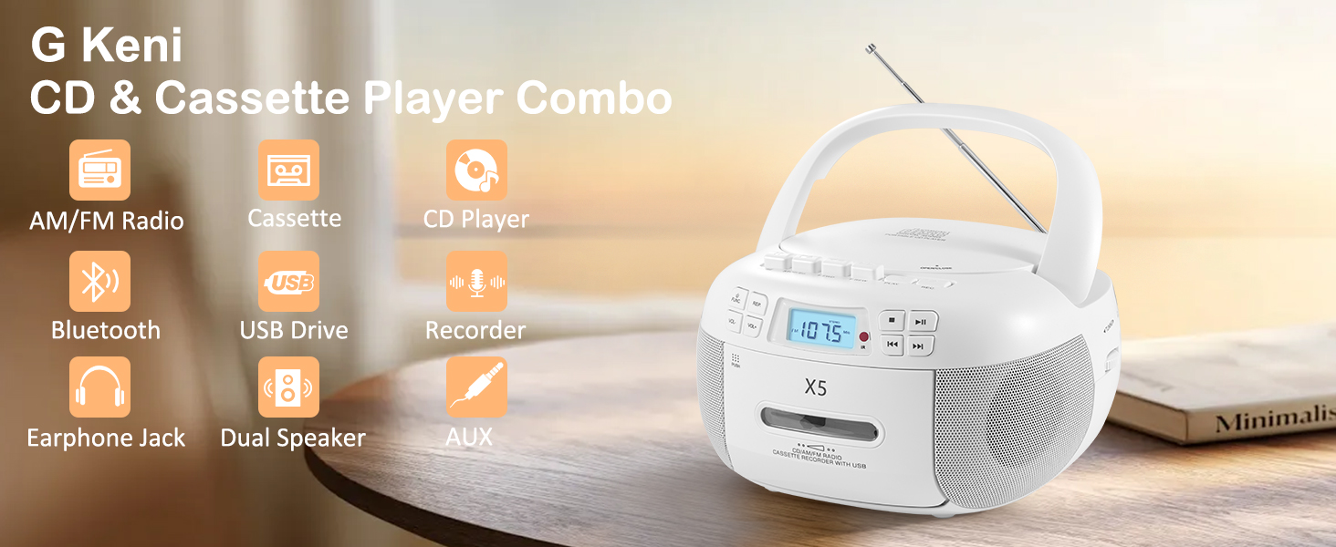 cd cassette player boombox fm am radio