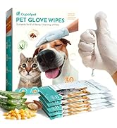 Cupofpet Pet Glove Wipes for Dogs and Cats, No-Rinse Dog Cleaning Gloves, Unscented Thick Glove W...