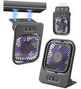 WISFISSH 3-in-1 Mount Ultra Thin Magnetic Fan with LED Display, Portable Foldable Cruise Travel D...