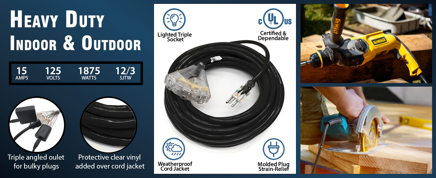 drop cord heavy duty extension cord outdoor extension cord splitter outdoor three way plug splitter