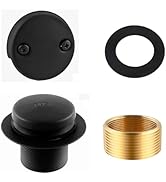 WRISIN Black Bathtub Drain Kit with Overflow, Metal Tip-Toe Tub Drain and Two-Hole Overflow Cover...