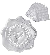 BEISHIDA 300PCS Wedding Stickers for Envelope Sealer, Silver Embossed Envelope Seal Heart Sticker...