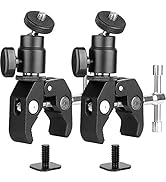 ChromLives Camera Clamp Mount Ball Head Monitor Clamp Super Clamp and Mini Ball Head Hot Shoe Mou...