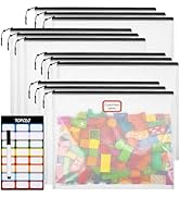 YOPCDJ 12pcs Mesh Zipper Pouch Bags, A4 Puzzle Bag for Organizing Storage Bag, File Bags for Offi...