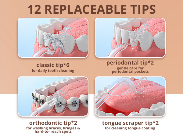 12 Replacement Tips & 360° Coverage