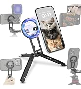 Leftfoto Metal Strong Magnetic Phone Stand -Adjustable Foldable Mini Desktop Tripod Holder Compat...