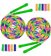 Coolrunner 16 FT Long Jump Rope(2 PACK), Double Dutch Jump Rope, Soft Beaded Skipping Rope for Ki...